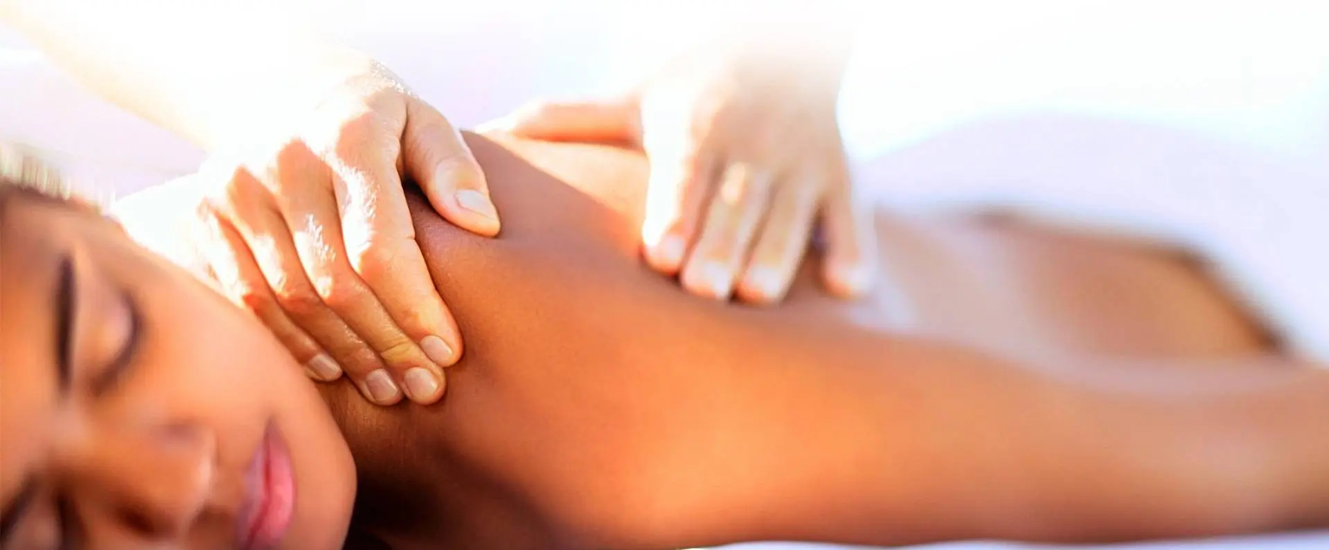 Woman receiving a shoulder massage